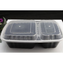 Customized Rectangular 2-Compartment Plastic Microwave Food Container